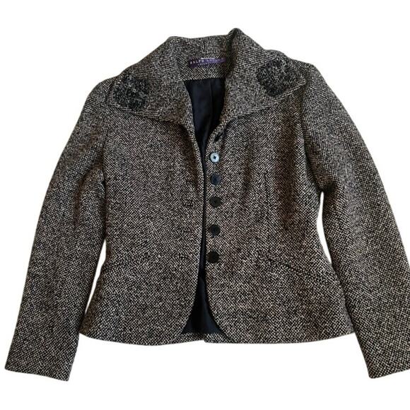 Ralph Lauren Purple Label Collection Tweed Wool Blazer XS/2 Fitted Jacket - Picture 11 of 12